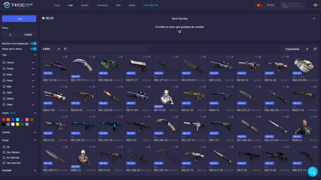 Tradeit - Como comprar skins de arma no CS:GO